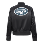 NFL NEW YORK JETS CLASSIC WOMEN'S SATIN JACKET (BLACK)