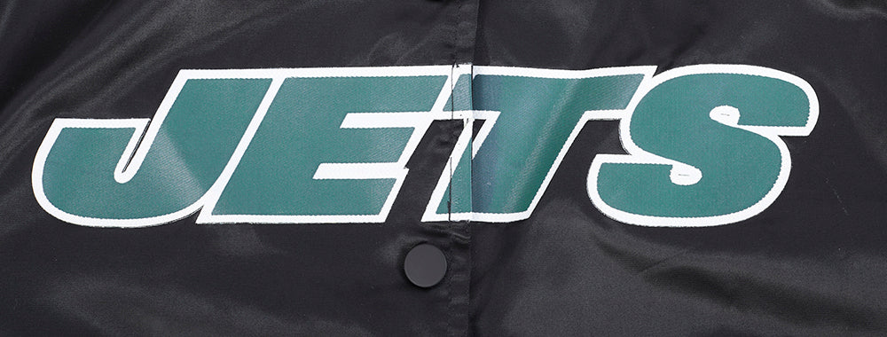 NFL NEW YORK JETS CLASSIC WOMEN'S SATIN JACKET (BLACK)