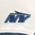 NFL NEW YORK JETS VARSITY BLUES WOMEN'S DENIM VARSITY JACKET (DENIM/LINEN)