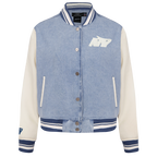 NFL NEW YORK JETS VARSITY BLUES WOMEN'S DENIM VARSITY JACKET (DENIM/LINEN)