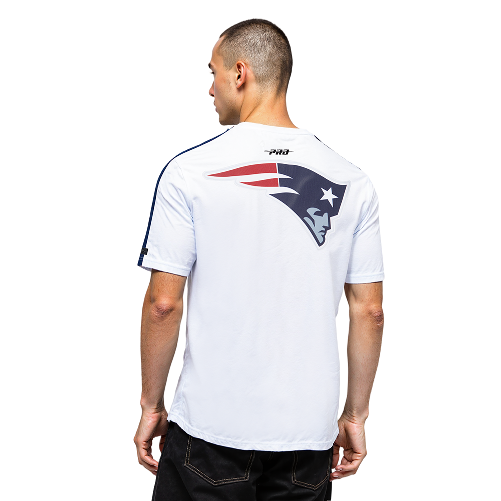 NFL NEW ENGLAND PATRIOTS CLASSIC MESH T-SHIRT EN JERSEY SIMPLE À RAYURES (BLANC/MARINE MINUIT)
