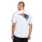 NFL NEW ENGLAND PATRIOTS CLASSIC MESH T-SHIRT EN JERSEY SIMPLE À RAYURES (BLANC/MARINE MINUIT)