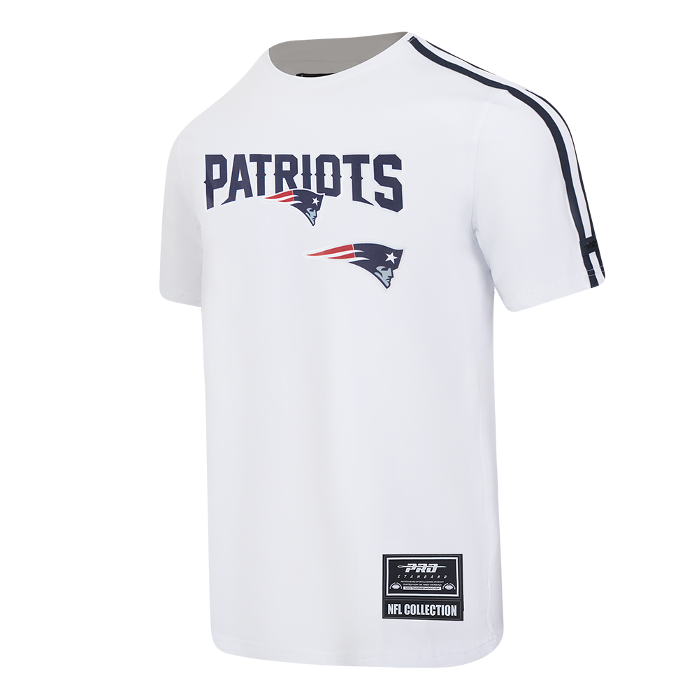 NFL NEW ENGLAND PATRIOTS CLASSIC MESH T-SHIRT EN JERSEY SIMPLE À RAYURES (BLANC/MARINE MINUIT)
