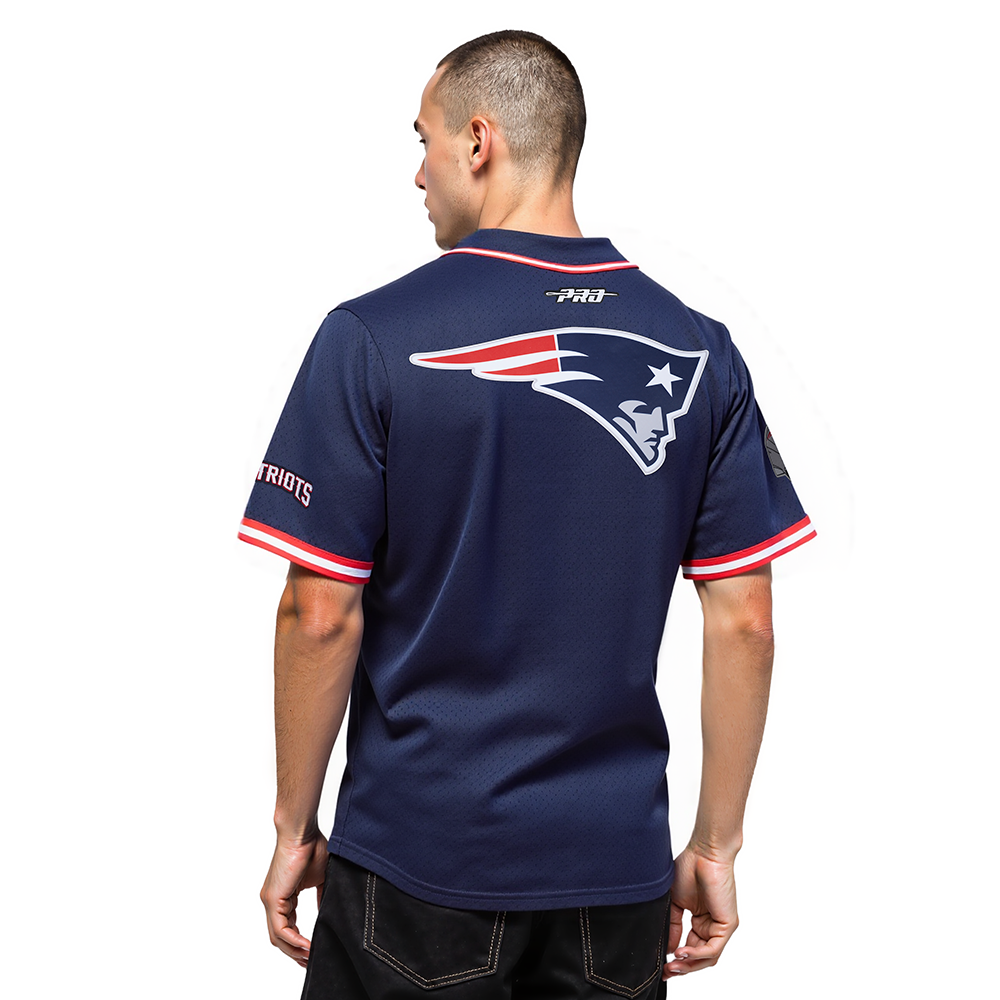 NFL NEW ENGLAND PATRIOTS SCRIPT TAIL CHEMISE BOUTONNÉE EN FILET POUR HOMME (MARINE MINUIT/ROUGE)