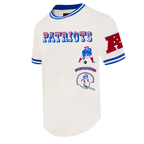 NFL NEW ENGLAND PATRIOTS RETRO CLASSIC T-SHIRT POUR HOMME (COQUILLE D'ŒUF/BLEU ROYAL)