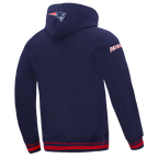 NFL NEW ENGLAND PATRIOTS SCRIPT TAIL CHANDAIL À CAPUCHON EN MOLLETON CÔTELÉ POUR HOMME (MARINE MINUIT/ROUGE/MARINE MINUIT)