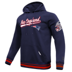 NFL NEW ENGLAND PATRIOTS SCRIPT TAIL CHANDAIL À CAPUCHON EN MOLLETON CÔTELÉ POUR HOMME (MARINE MINUIT/ROUGE/MARINE MINUIT)