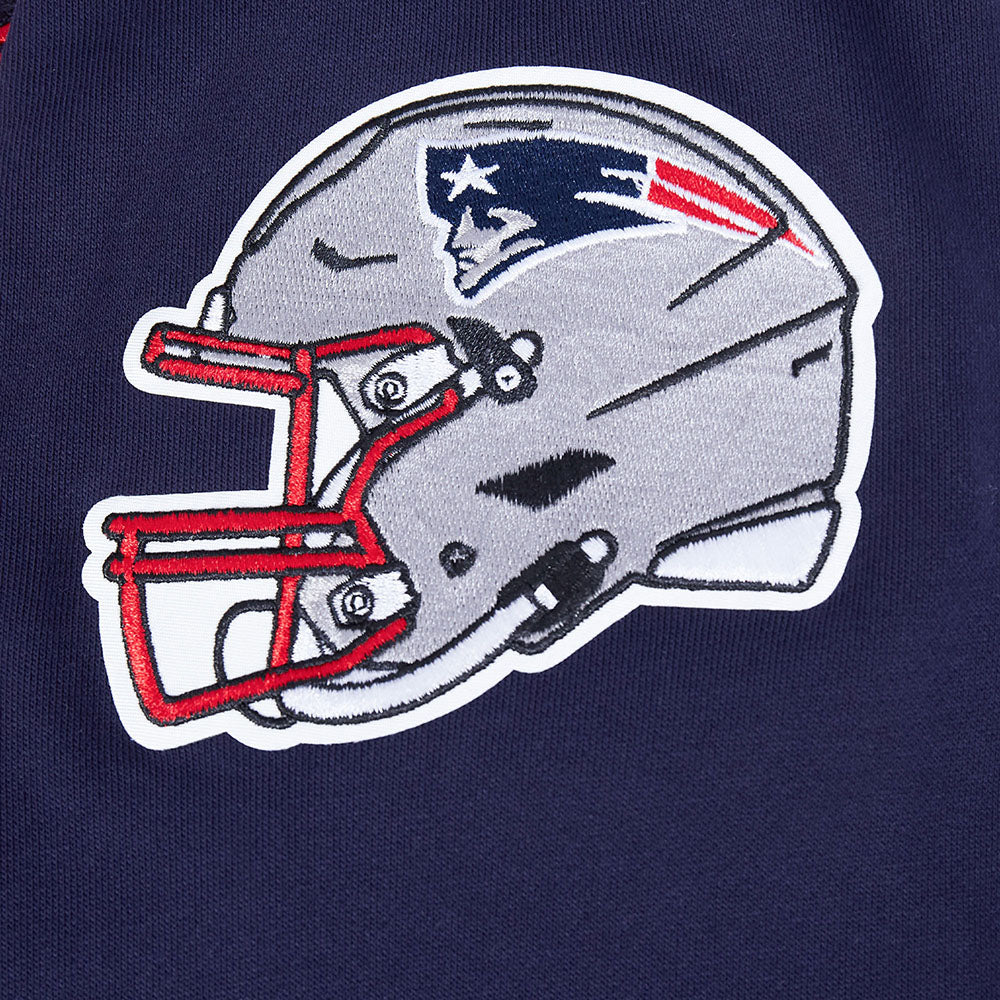NFL NEW ENGLAND PATRIOTS SCRIPT TAIL CHANDAIL À CAPUCHON EN MOLLETON CÔTELÉ POUR HOMME (MARINE MINUIT/ROUGE/MARINE MINUIT)