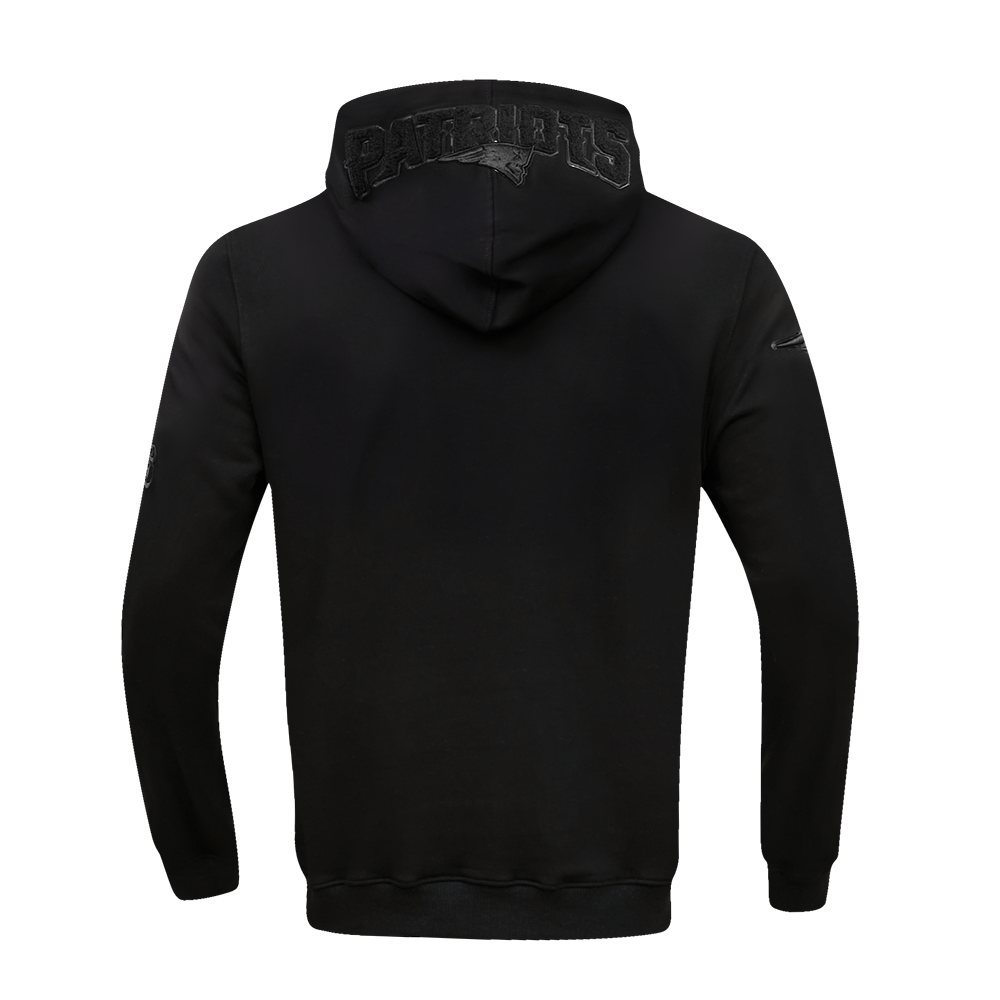 NFL NEW ENGLAND PATRIOTS TRIPLE BLACK CHANDAIL À CAPUCHON EN MAILLE DOUBLE À GLISSIÈRE POUR HOMME (TRIPLE NOIR)