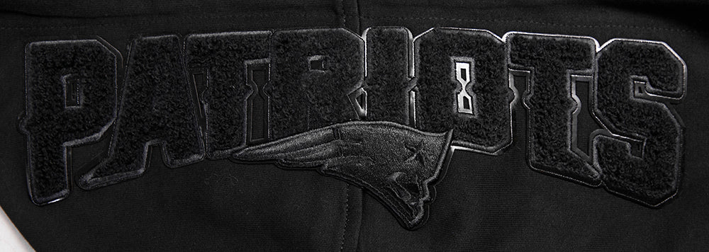 NFL NEW ENGLAND PATRIOTS TRIPLE BLACK CHANDAIL À CAPUCHON EN MAILLE DOUBLE À GLISSIÈRE POUR HOMME (TRIPLE NOIR)