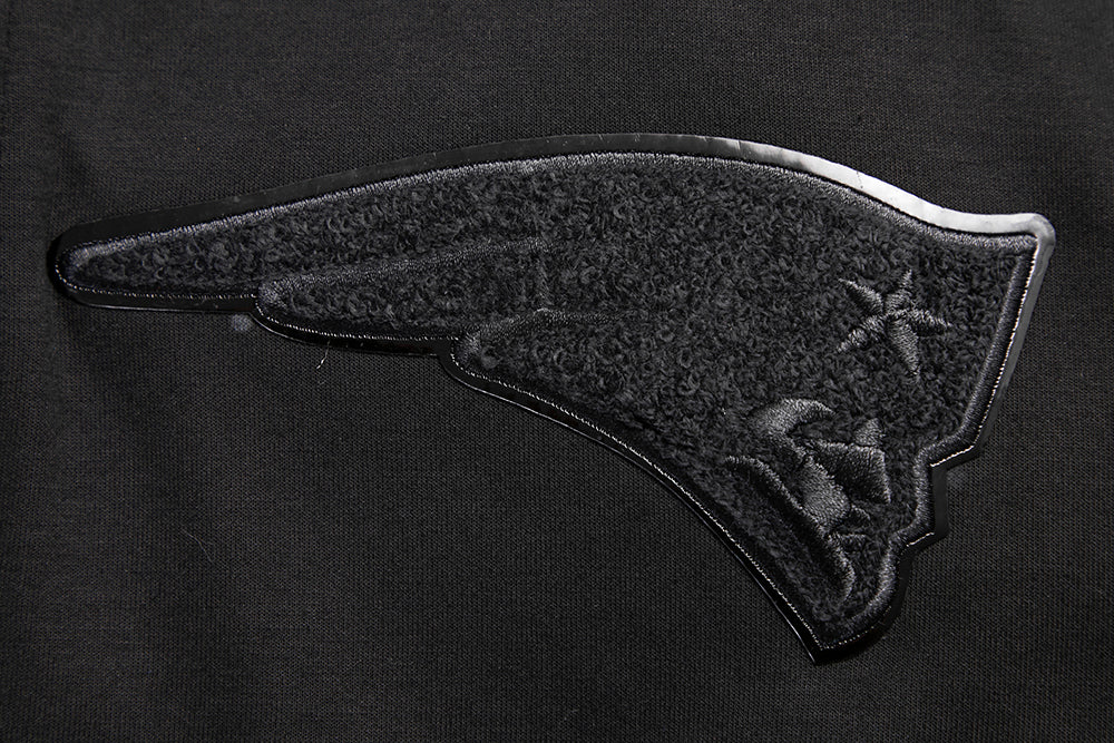 NFL NEW ENGLAND PATRIOTS TRIPLE BLACK CHANDAIL À CAPUCHON EN MAILLE DOUBLE À GLISSIÈRE POUR HOMME (TRIPLE NOIR)
