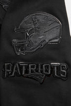 NFL NEW ENGLAND PATRIOTS TRIPLE BLACK CHANDAIL À CAPUCHON EN MAILLE DOUBLE À GLISSIÈRE POUR HOMME (TRIPLE NOIR)