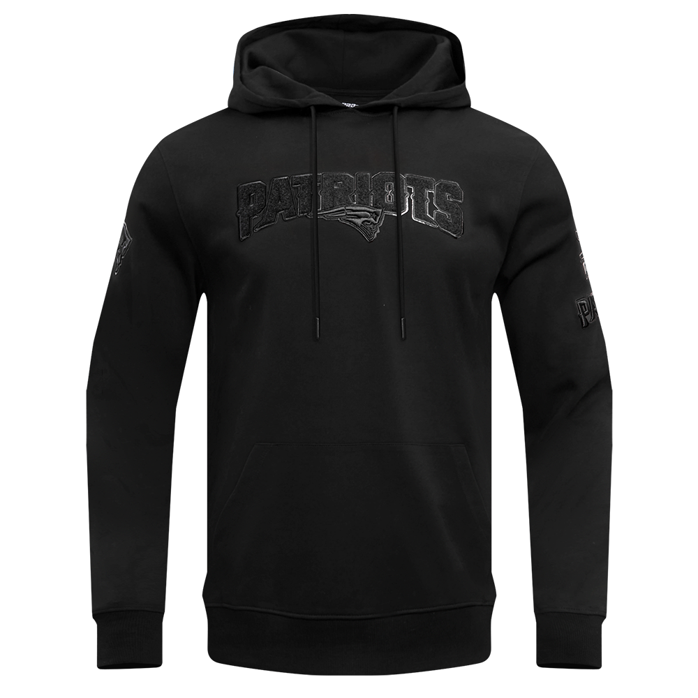 NFL NEW ENGLAND PATRIOTS TRIPLE BLACK CHANDAIL À CAPUCHON EN MAILLE DOUBLE POUR HOMME (TRIPLE NOIR HOMME)