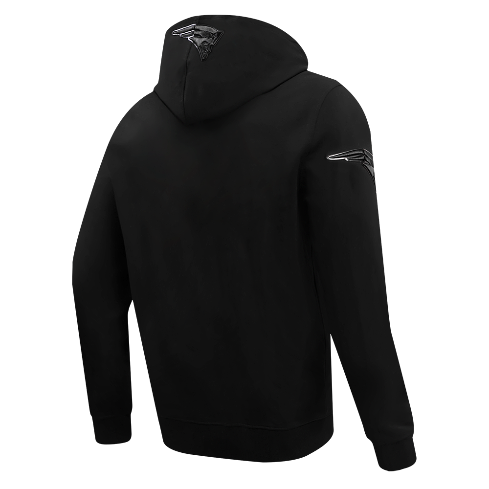 NFL NEW ENGLAND PATRIOTS TRIPLE BLACK CHANDAIL À CAPUCHON EN MAILLE DOUBLE POUR HOMME (TRIPLE NOIR HOMME)