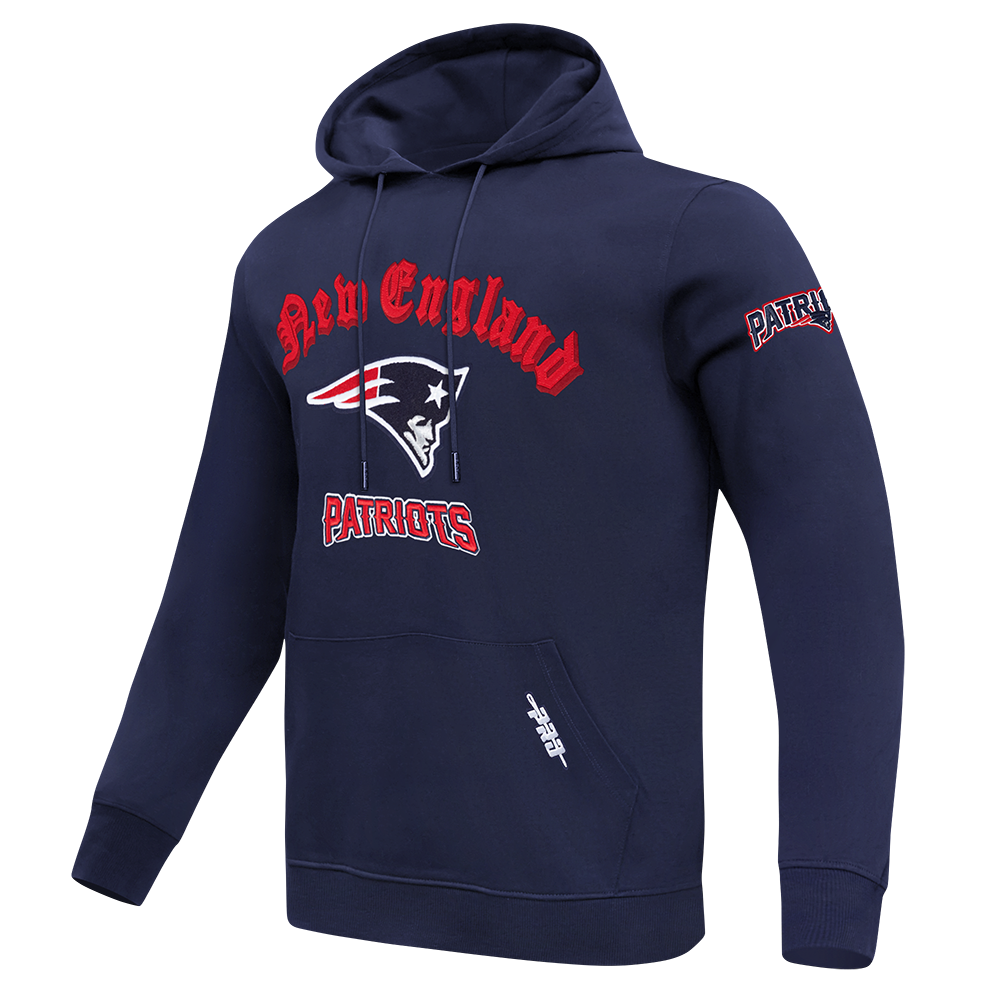 NFL NEW ENGLAND PATRIOTS OLD ENGLISH MEN'S PO HOODIE (MIDNIGHT NAVY)