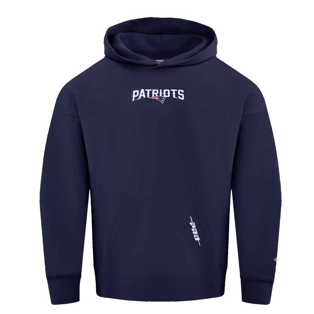 NFL NEW ENGLAND PATRIOTS WINGSPAN MEN'S DROP SHOULDER FLC PO HOODIE (MIDNIGHT NAVY)