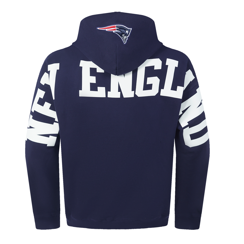 NFL NEW ENGLAND PATRIOTS WINGSPAN MEN'S DROP SHOULDER FLC PO HOODIE (MIDNIGHT NAVY)