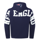 NFL NEW ENGLAND PATRIOTS WINGSPAN MEN'S DROP SHOULDER FLC PO HOODIE (MIDNIGHT NAVY)