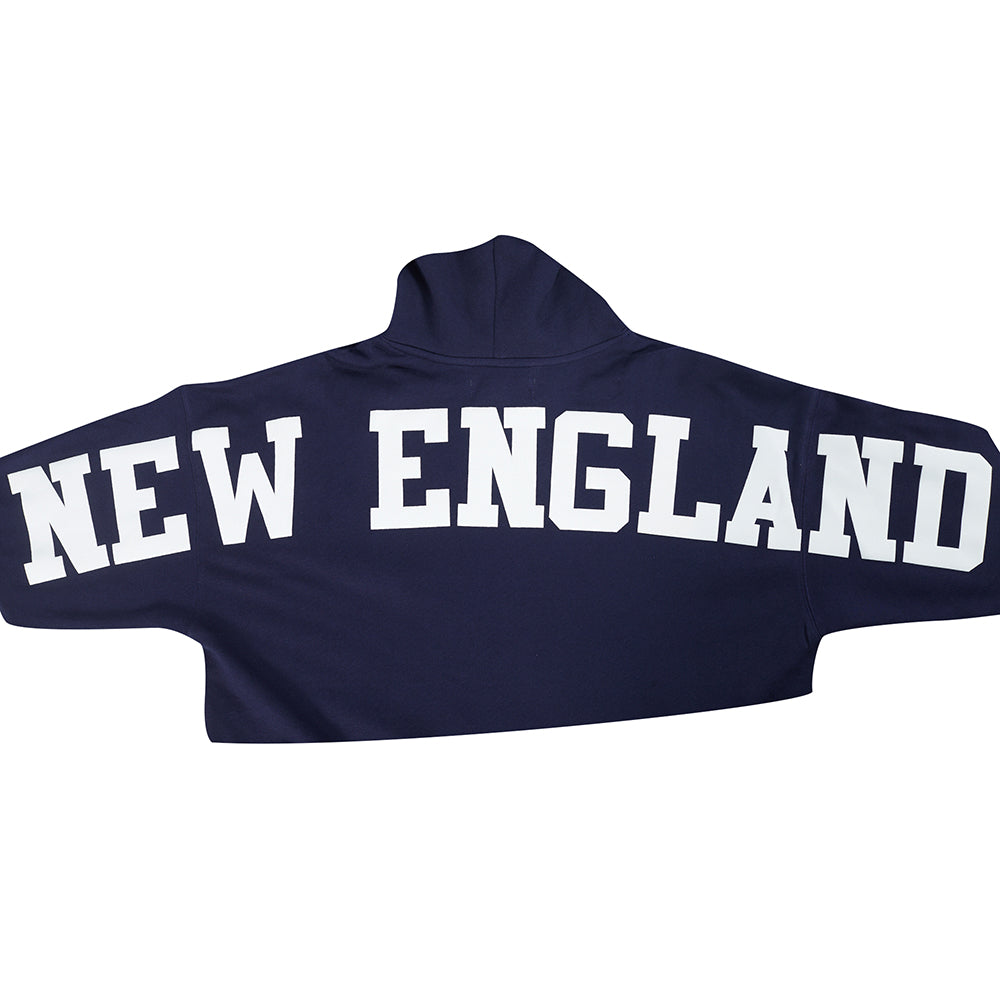 NFL NEW ENGLAND PATRIOTS WINGSPAN MEN'S DROP SHOULDER FLC PO HOODIE (MIDNIGHT NAVY)