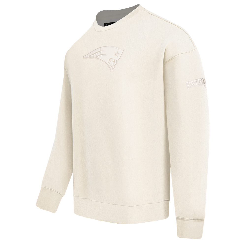 NFL NEW ENGLAND PATRIOTS NEUTRAL CHANDAIL À COL ROND EN MOLLETON À ÉPAULES TOMBANTES POUR HOMME (COQUILLE D'ŒUF)