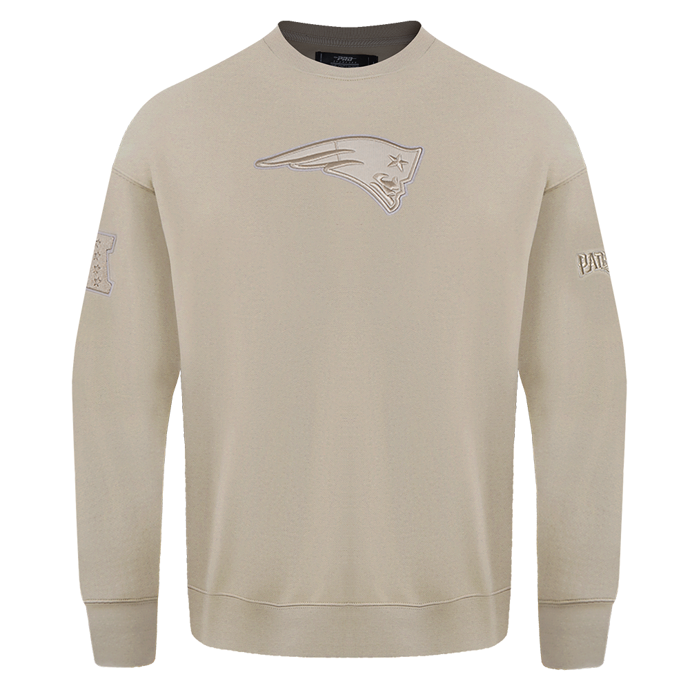 NFL NEW ENGLAND PATRIOTS NEUTRAL MEN'S DROP SHOULDER FLC CREWNECK (TAUPE)