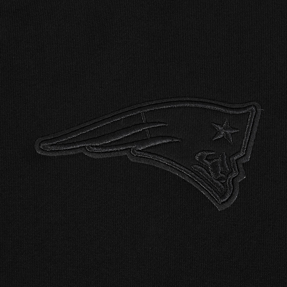NFL NEW ENGLAND PATRIOTS NEUTRAL MEN'S DROP SHOULDER FLEECE PULLOVER HOODIE (BLACK)
