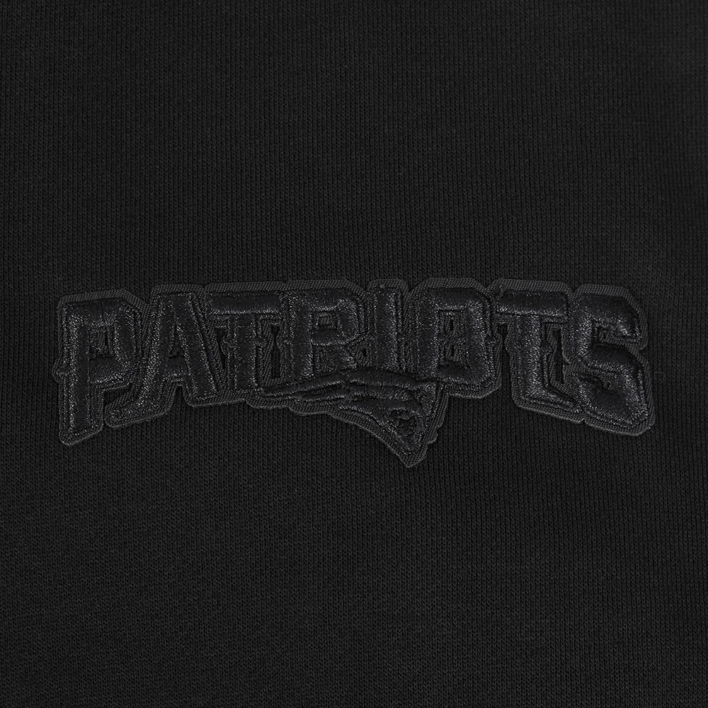 NFL NEW ENGLAND PATRIOTS NEUTRAL MEN'S DROP SHOULDER FLEECE PULLOVER HOODIE (BLACK)
