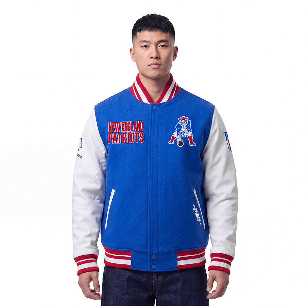 NFL NEW ENGLAND PATRIOTS ON TOP MANTEAU POUR HOMME (BLEU ROYAL/ROUGE)
