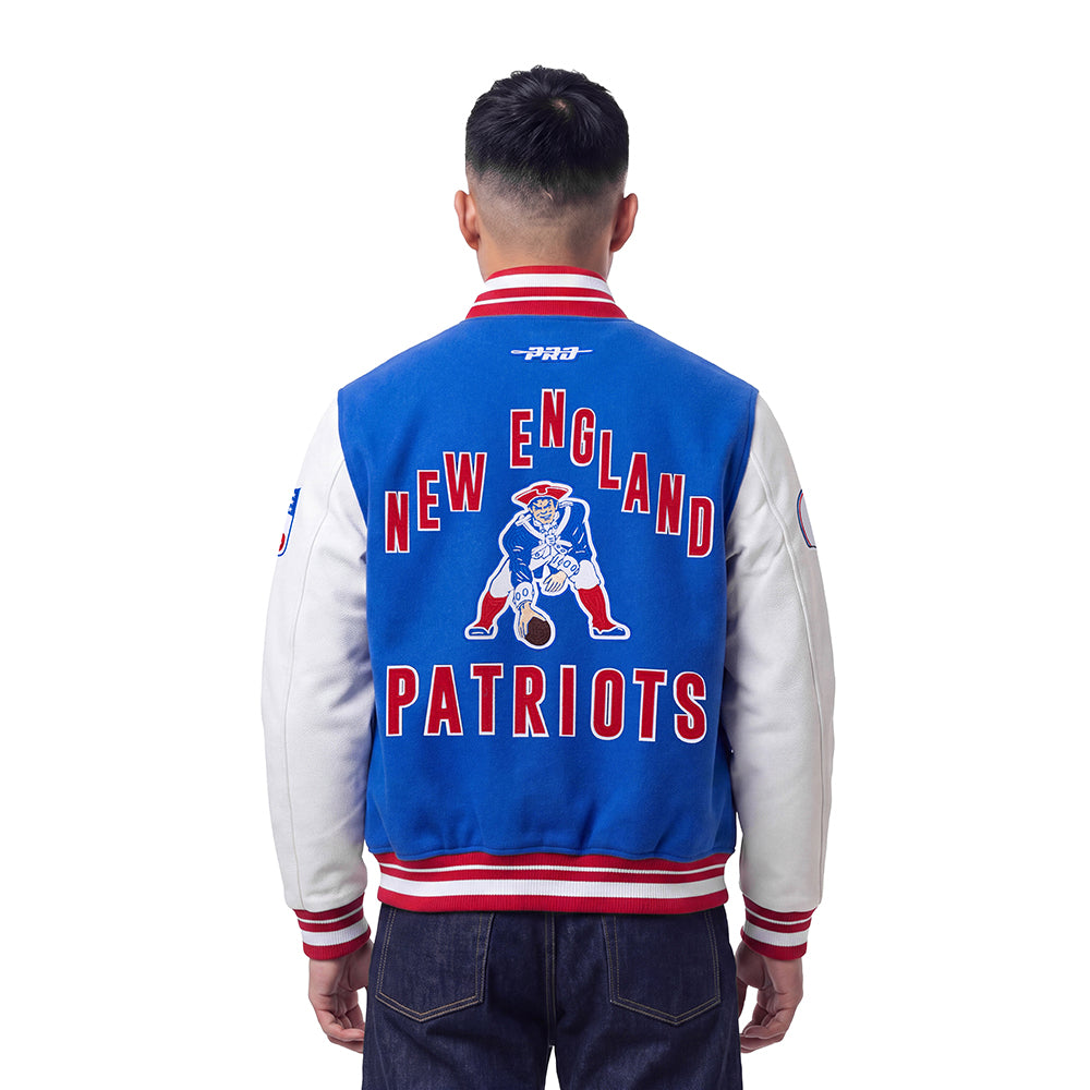 NFL NEW ENGLAND PATRIOTS ON TOP MANTEAU POUR HOMME (BLEU ROYAL/ROUGE)