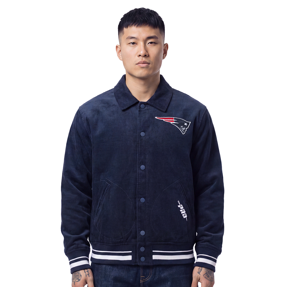 NFL NEW ENGLAND PATRIOTS CLASSIC CORDUROY MANTEAU POUR HOMME (MARINE MINUIT)
