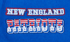 NFL NEW ENGLAND PATRIOTS RETRO CLASSIC BLOUSON COLLÉGIAL EN LAINE À BORDS CÔTELÉS POUR HOMME (BLEU ROYAL/ROUGE)