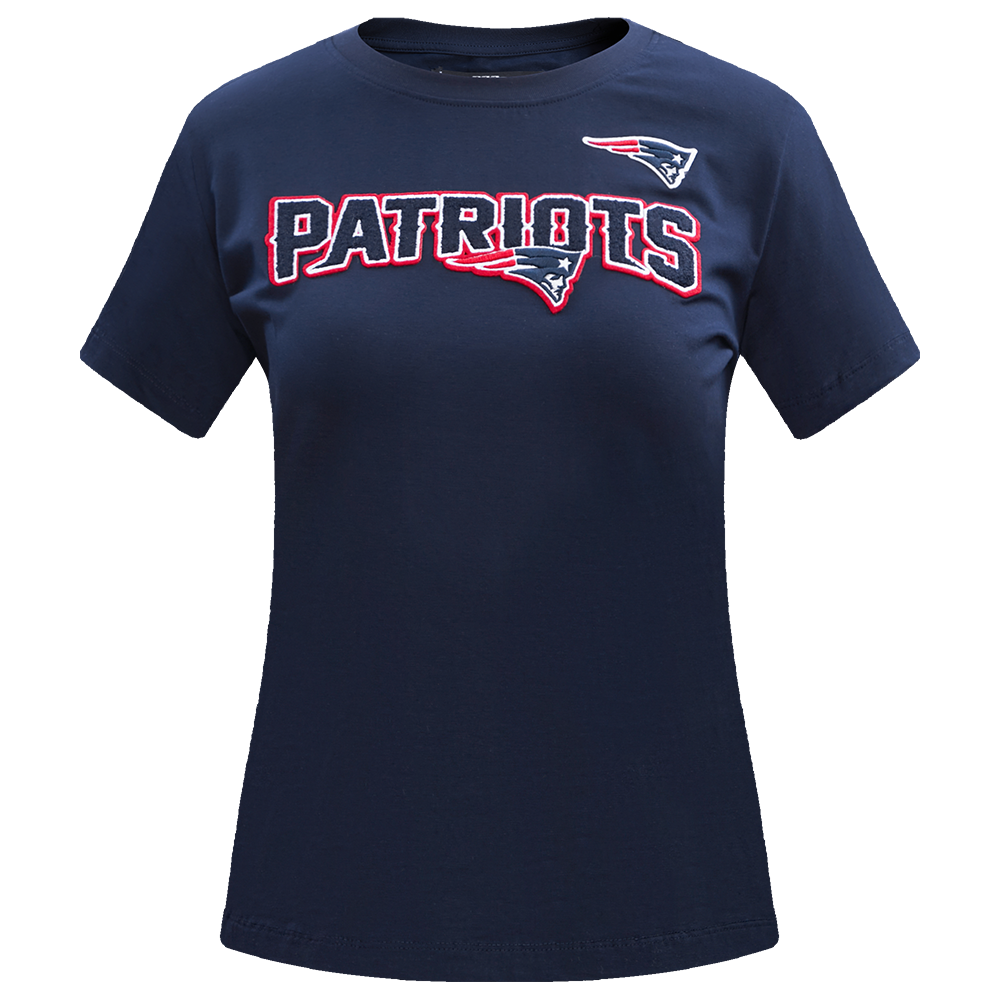 NFL NEW ENGLAND PATRIOTS CLASSIC T-SHIRT AJUSTÉ EN JERSEY SIMPLE À MANCHES COURTES POUR FEMME (MARINE MINUIT)