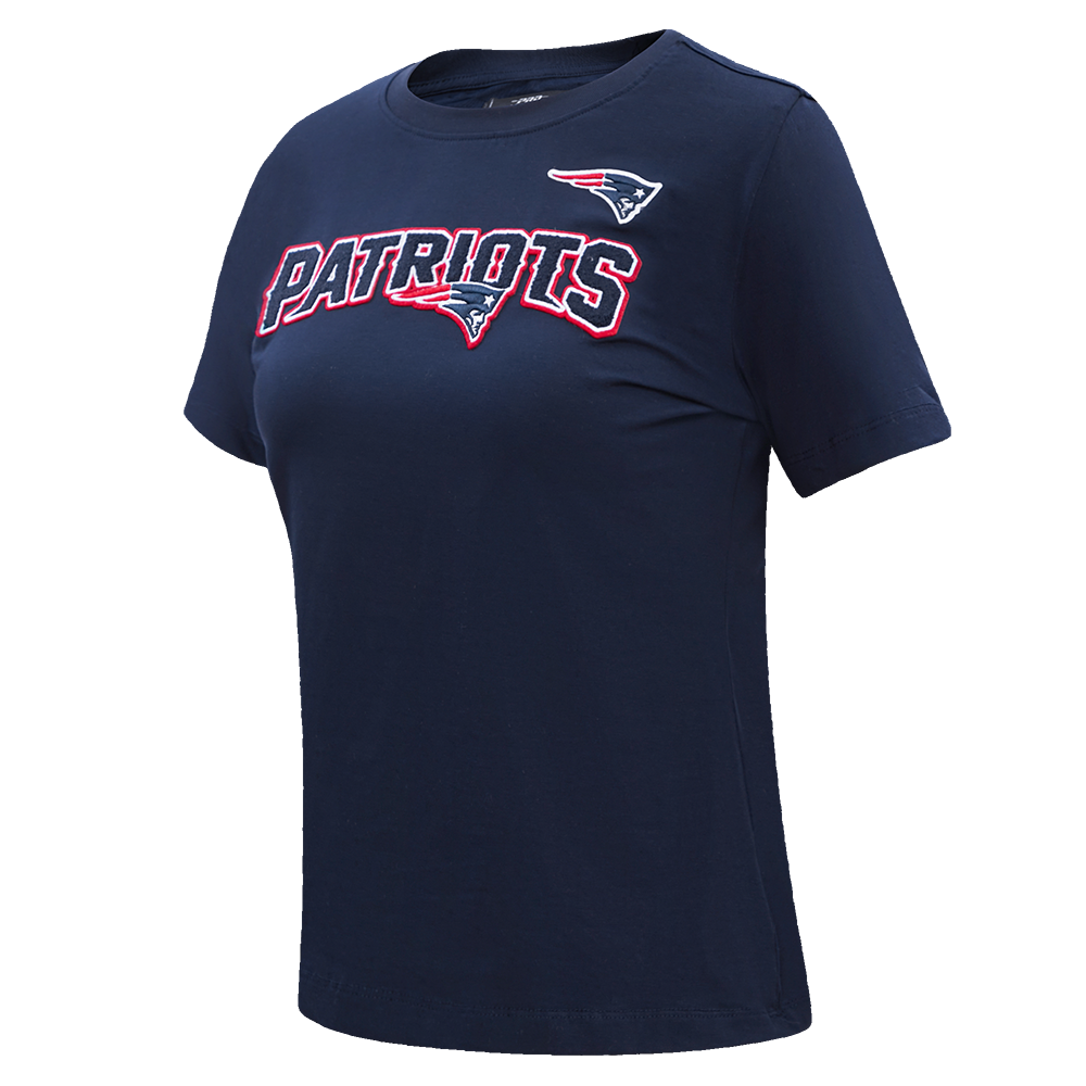 NFL NEW ENGLAND PATRIOTS CLASSIC T-SHIRT AJUSTÉ EN JERSEY SIMPLE À MANCHES COURTES POUR FEMME (MARINE MINUIT)