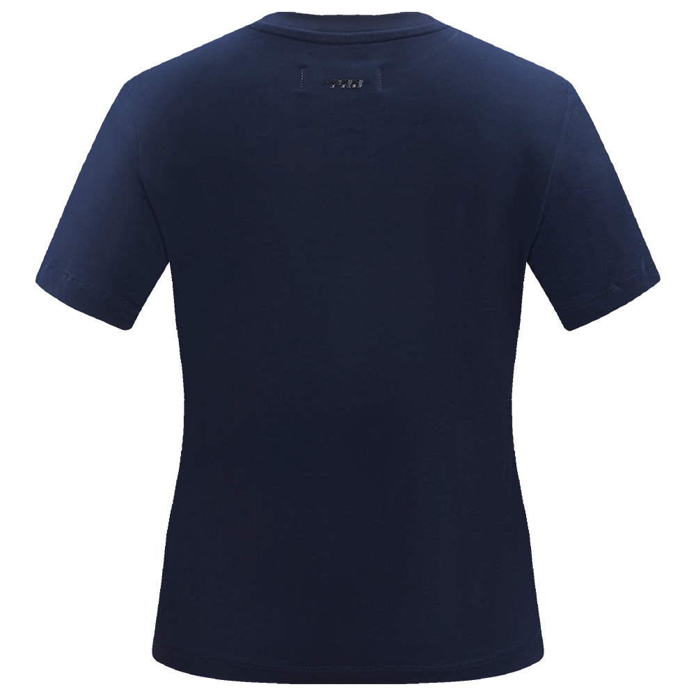 NFL NEW ENGLAND PATRIOTS CLASSIC T-SHIRT AJUSTÉ EN JERSEY SIMPLE À MANCHES COURTES POUR FEMME (MARINE MINUIT)