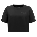 NFL NEW ENGLAND PATRIOTS TRIPLE BLACK WOMEN'S SINGLE JERSEY BOXY TEE (TRIPLE BLACK)