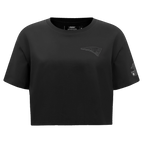 NFL NEW ENGLAND PATRIOTS TRIPLE BLACK WOMEN'S SINGLE JERSEY BOXY TEE (TRIPLE BLACK)
