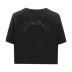 NFL NEW ENGLAND PATRIOTS TRIPLE BLACK WOMEN'S SINGLE JERSEY BOXY TEE (TRIPLE BLACK)