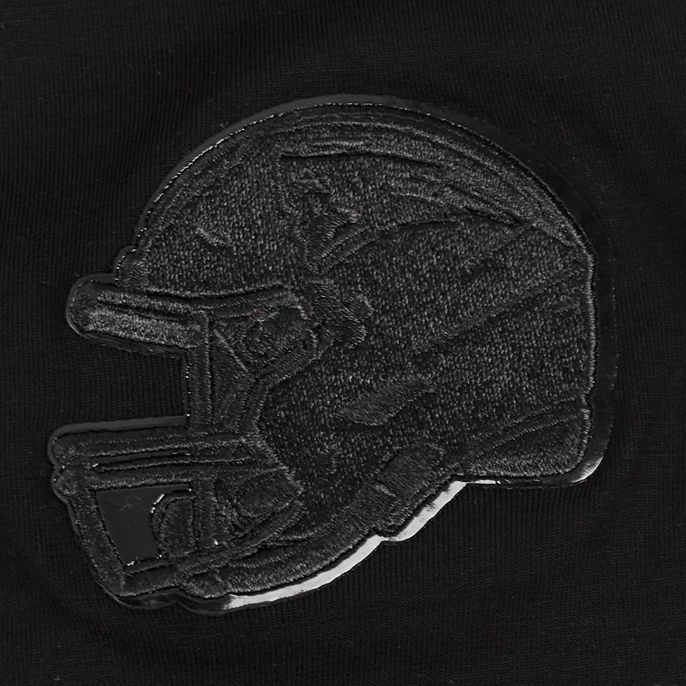 NFL NEW ENGLAND PATRIOTS TRIPLE BLACK WOMEN'S SINGLE JERSEY BOXY TEE (TRIPLE BLACK)
