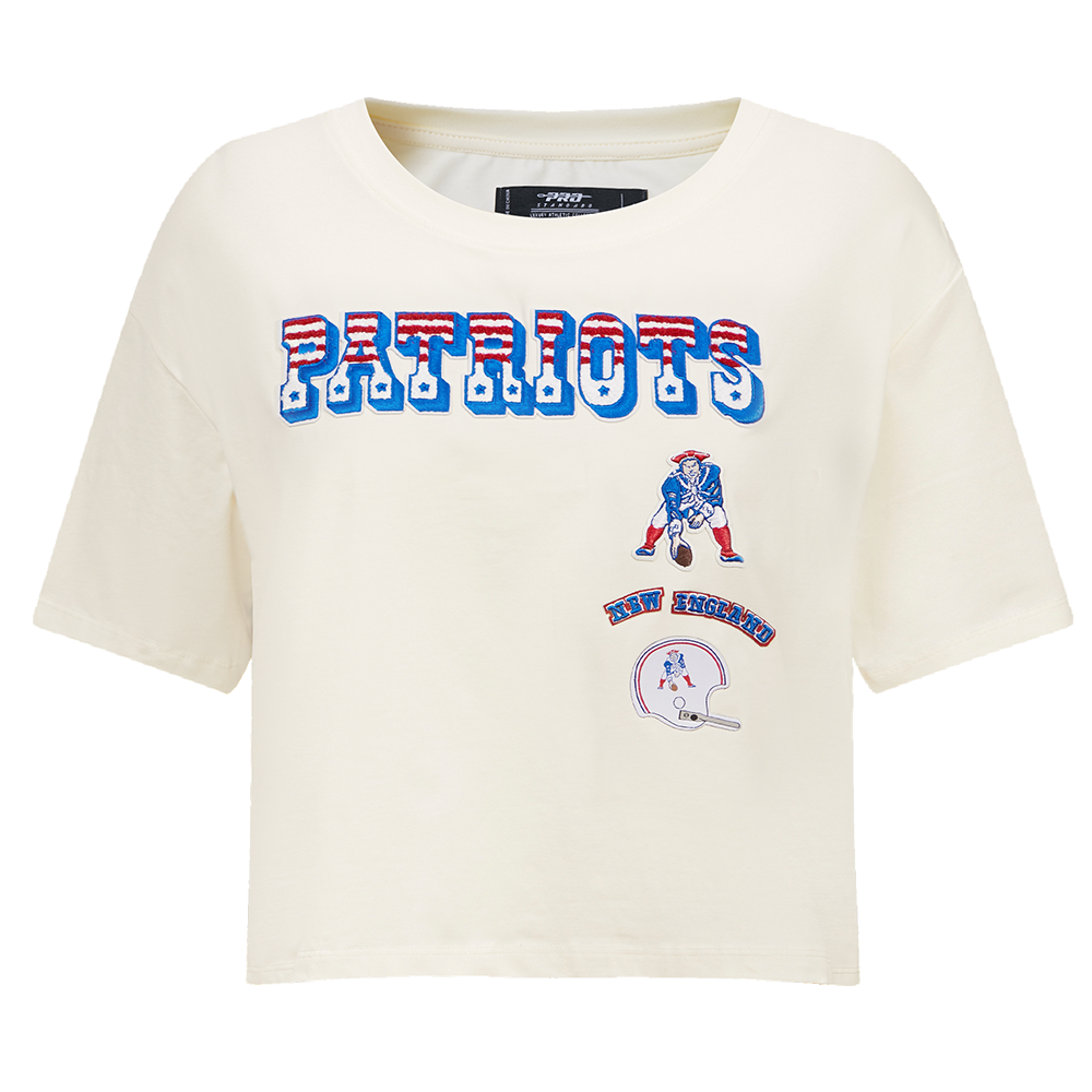 NFL NEW ENGLAND PATRIOTS RETRO CLASSIC WOMEN'S BOXY TEE (EGGSHELL)