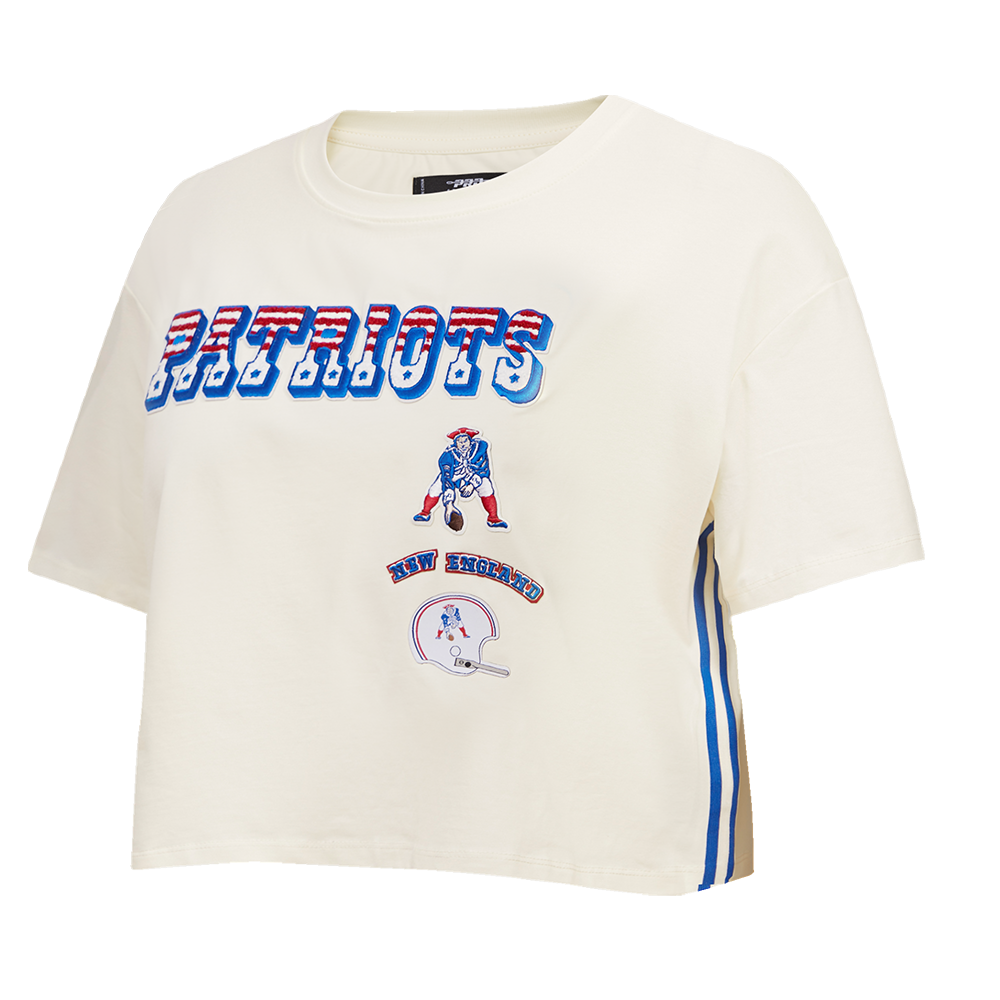NFL NEW ENGLAND PATRIOTS RETRO CLASSIC T-SHIRT À COUPE CARRÉE POUR FEMME (COQUILLE D'ŒUF)
