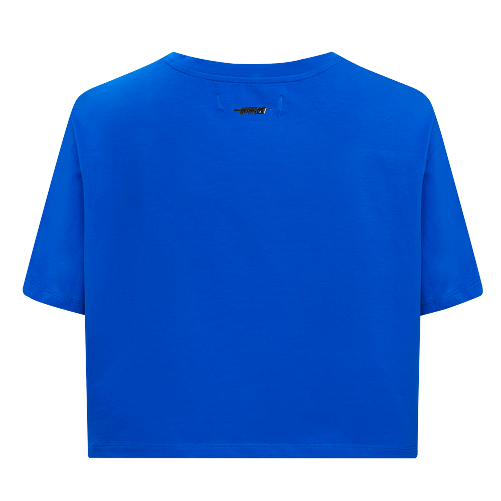 NFL NEW ENGLAND PATRIOTS RETRO CLASSIC T-SHIRT À COUPE CARRÉE POUR FEMME (BLEU ROYAL)