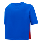 NFL NEW ENGLAND PATRIOTS RETRO CLASSIC T-SHIRT À COUPE CARRÉE POUR FEMME (BLEU ROYAL)
