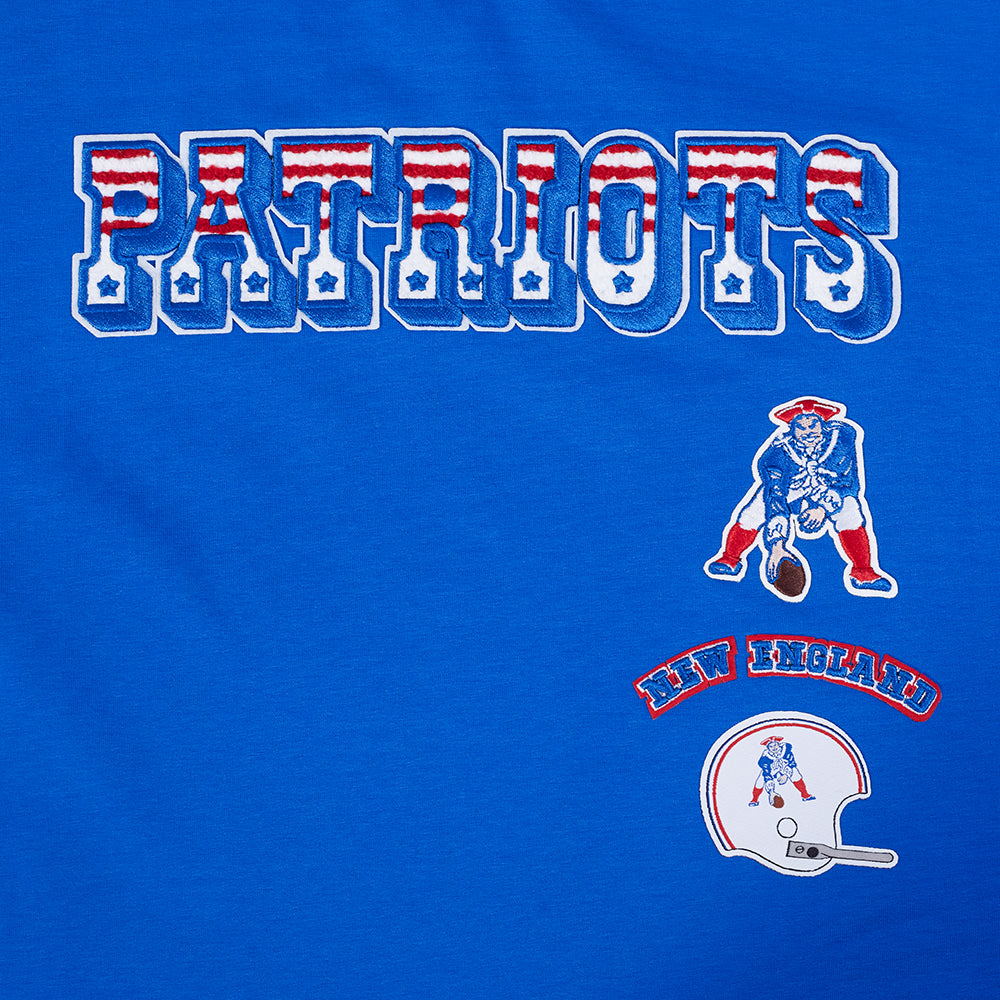 NFL NEW ENGLAND PATRIOTS RETRO CLASSIC T-SHIRT À COUPE CARRÉE POUR FEMME (BLEU ROYAL)
