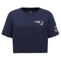 NFL NEW ENGLAND PATRIOTS CLASSIC WOMEN'S SINGLE JERSEY BOXY TEE (MIDNIGHT NAVY)