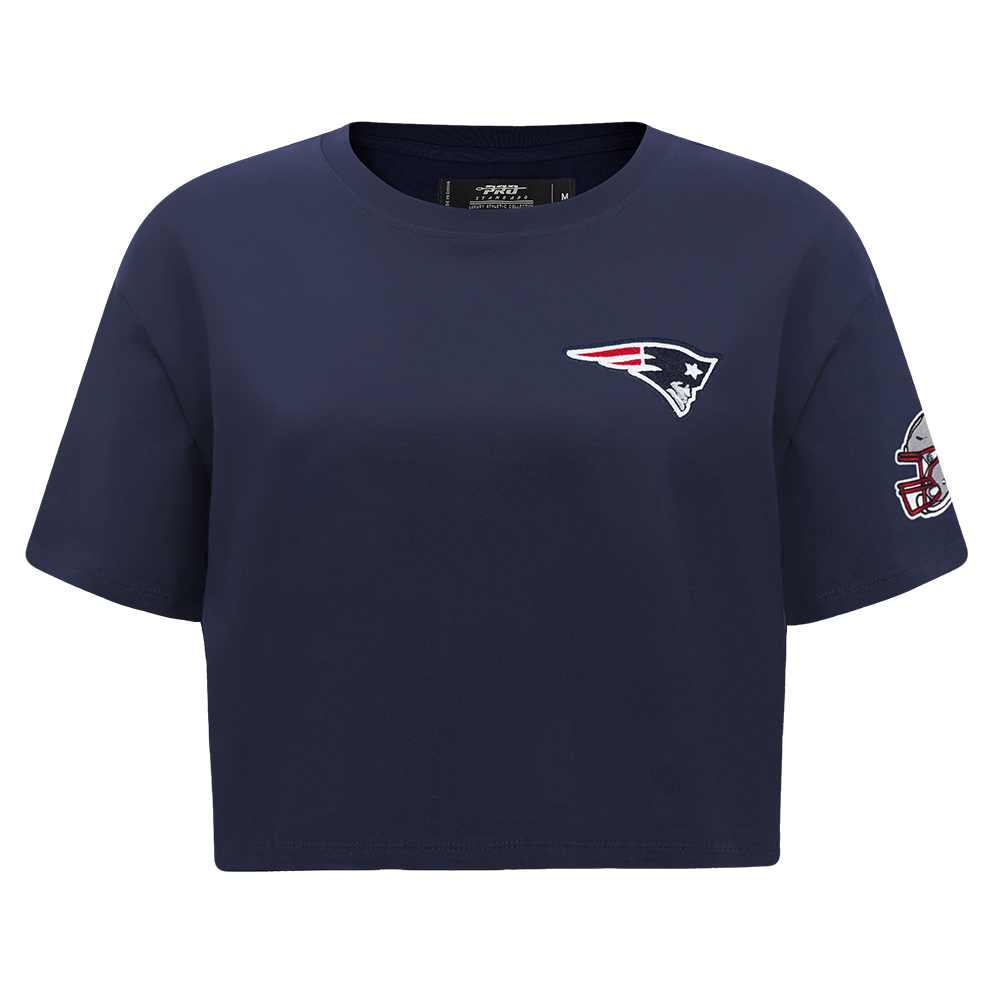 NFL NEW ENGLAND PATRIOTS CLASSIC T-SHIRT EN JERSEY SIMPLE À COUPE CARRÉE POUR FEMME (MARINE MINUIT)
