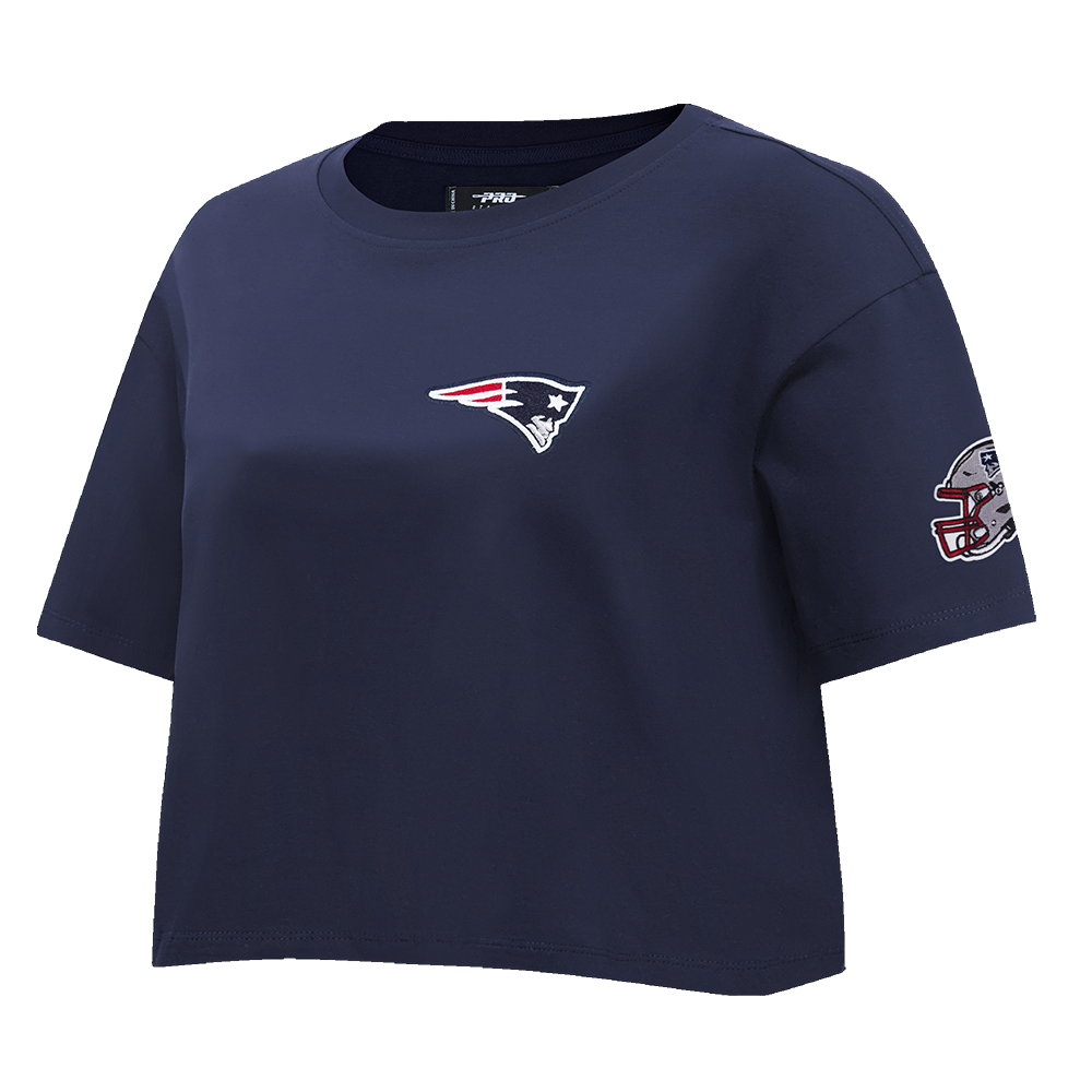 NFL NEW ENGLAND PATRIOTS CLASSIC T-SHIRT EN JERSEY SIMPLE À COUPE CARRÉE POUR FEMME (MARINE MINUIT)