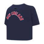 NFL NEW ENGLAND PATRIOTS CLASSIC WOMEN'S SINGLE JERSEY BOXY TEE (MIDNIGHT NAVY)