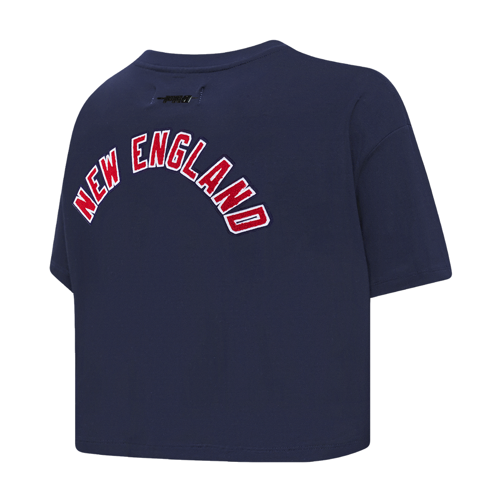 NFL NEW ENGLAND PATRIOTS CLASSIC WOMEN'S SINGLE JERSEY BOXY TEE (MIDNIGHT NAVY)