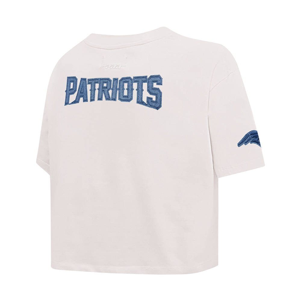 NFL NEW ENGLAND PATRIOTS VARSITY BLUES WOMEN'S  SJ BOXY TEE (LINEN)