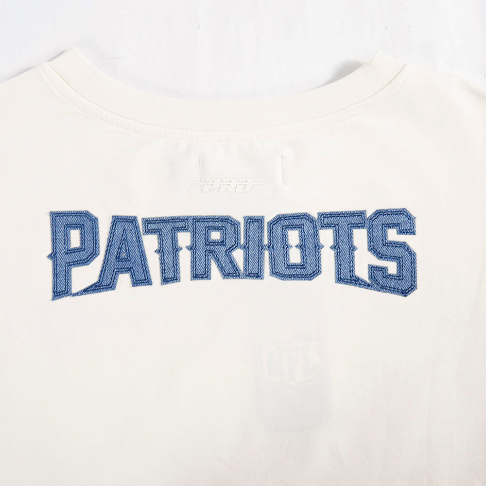 NFL NEW ENGLAND PATRIOTS VARSITY BLUES WOMEN'S  SJ BOXY TEE (LINEN)